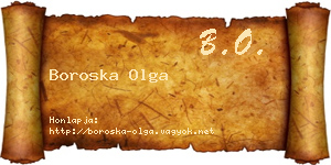 Boroska Olga névjegykártya